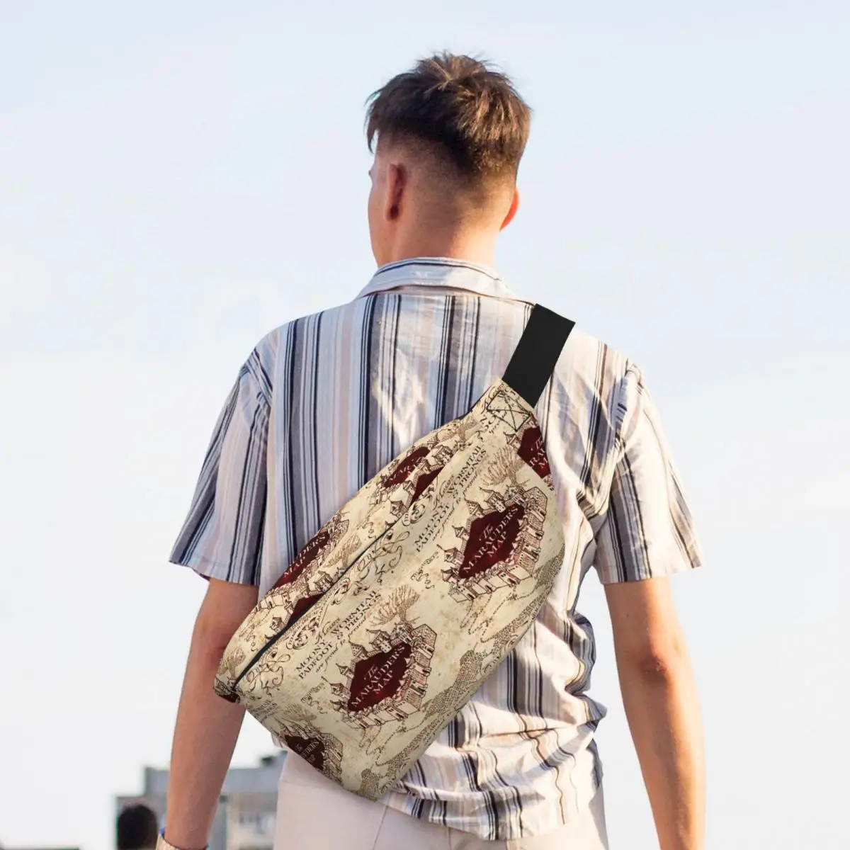 

Сумка-бананка через плечо Marauders Magic Map для мужчин и женщин, регулируемая поясная сумка для путешествий, бега, хранения денег и телефона, нагрудная сумка