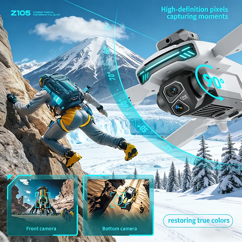 New Z105 Drone 4K Professional HD Dual Camera optical flow positioning Photography Brushless Foldable Large Screen RC Quadcopter