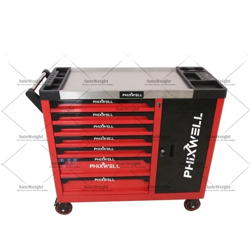 XXL 7 Drawers Tool Cabinet Trolley with Tray Tools for Garage Workshop Repairing