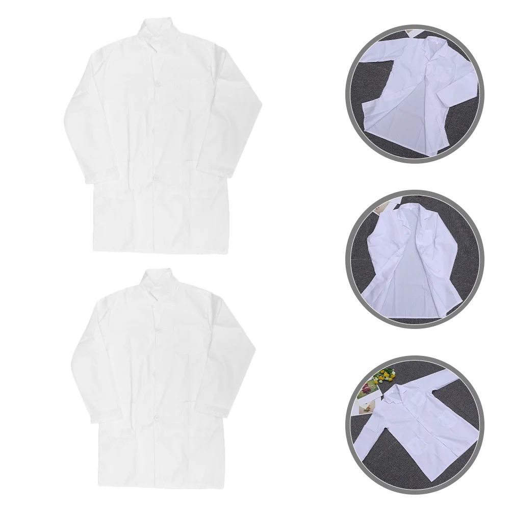 

2Pcs Kids Lab Coats Lightweight Breathable Toddler Scientist Costume Washable Unisex Lab Coat Roleplay Science Outfit Size Xl L