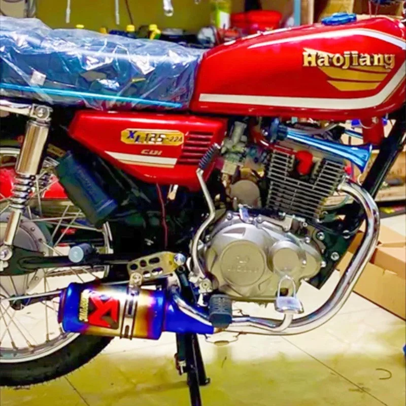 CG125 Motorcycle Exhaust Pipe Front Modified Retro Modified with Accessories Exhaust Cylinder