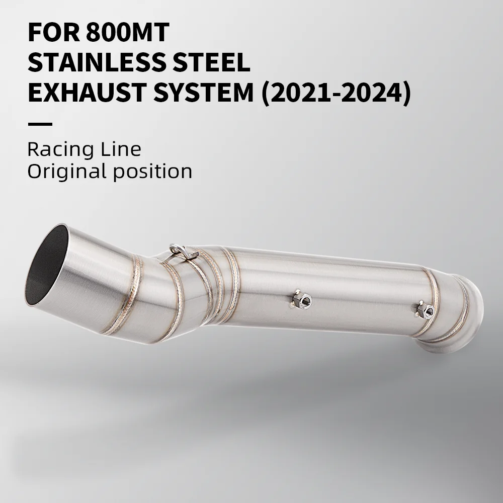 

Надевается для CFMOTO 800MT 800 mt CF800-5A 2021 2022 2023 2024, выхлопная труба мотоцикла Escape Moto, модифицированная средняя трубка, звено трубы