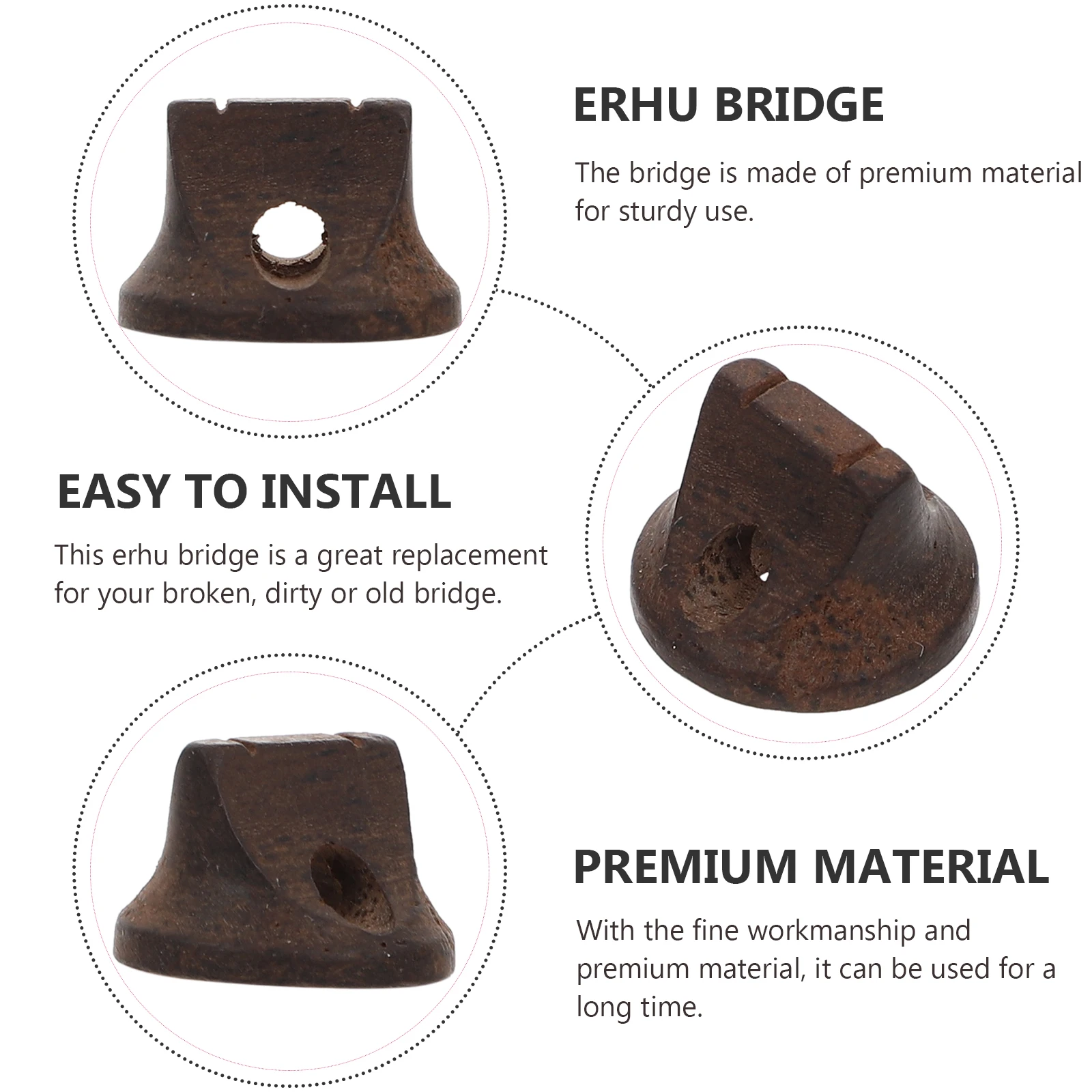

2 Pcs Instrument Bridge Erhuqin Ebony Bridges Simple Accessories Lovers