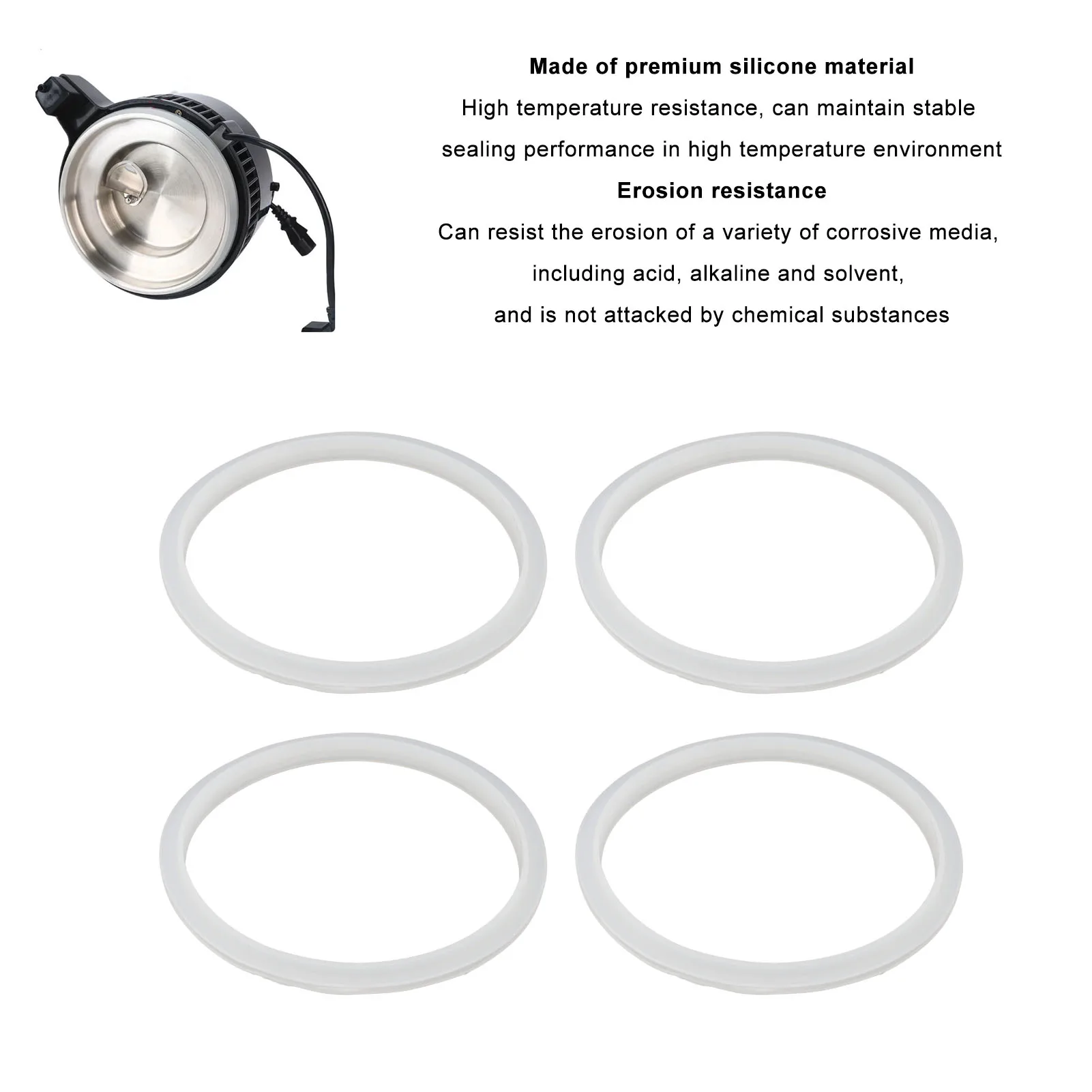 4PCS Water Distiller Sealing  Silicone Heat Resistance Water Distiller Gaskets Spare Parts for Replacement