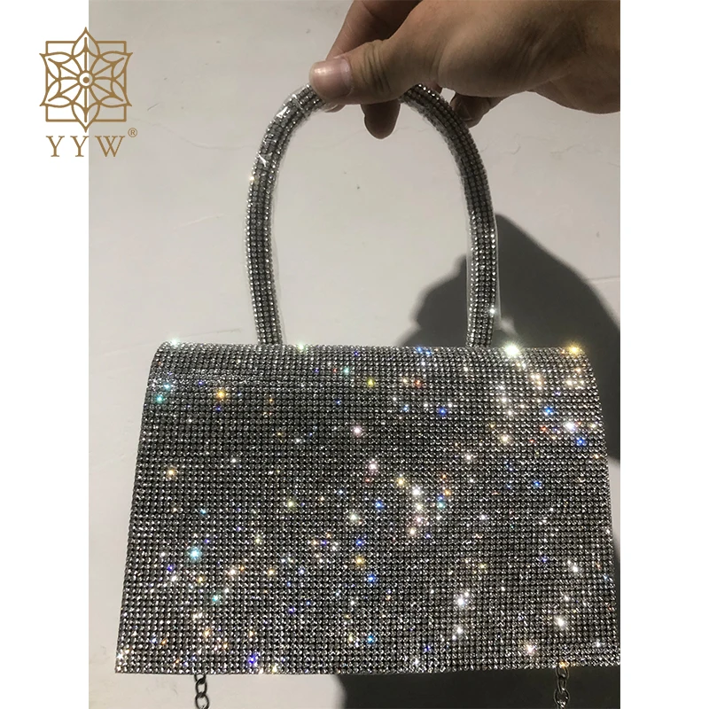 Glitter Diamond Top Handle Bags Bling Women Hand Bags New Arrival Leisure Armpit Shopping Shoulder Bags Women\'S Branded Trending