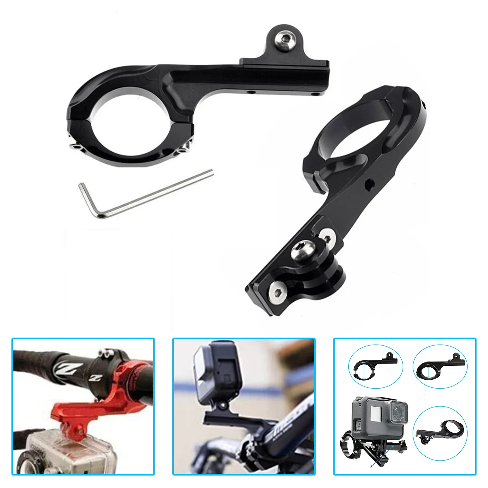 Aluminum Bike Bicycle Motorcycle Handlebar Mount Holder for Gopro HERO11 10 9 8 7 6 5 4 3/2/1 HD Camera Accessories