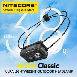 NITECORE NU20 Classic USB-C Rechargeable Headlamp 38 g Ultra Lightweight Headlight For Backpacker Outdoor Camping, Trail Running