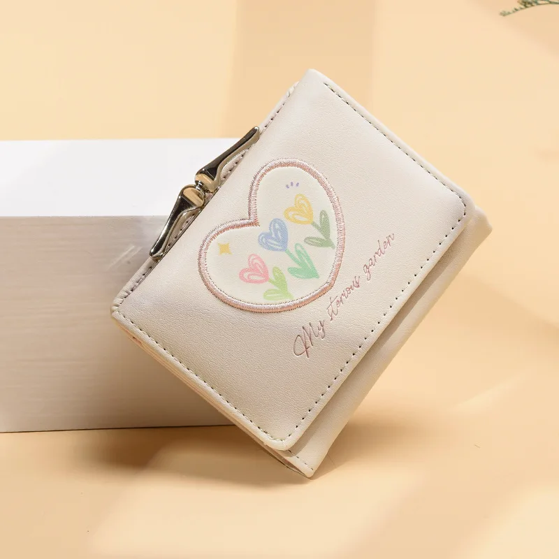 2023 New Cute Women Wallet Small Pu Leather Ladies Purse Short Brand Designer Female Coin Purse Students Card Holder Girl Wallet