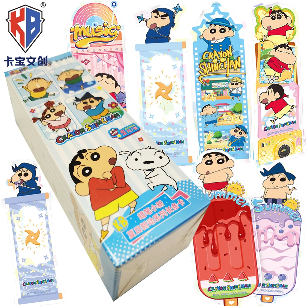 

Genuine Kabao Crayon Shin-chan Long Strip Cards Summer Ice Cream Creative Design Anime Character Collection Cards Kid Toy Gift