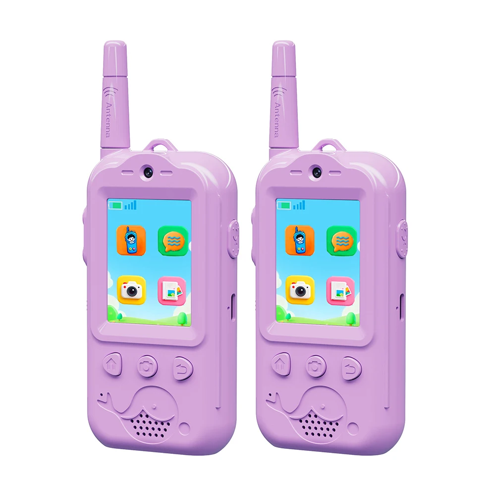 زوج واحد من أجهزة الاتصال اللاسلكية الفيديو ذات العدسة المزدوجة للأطفال القابلة لإعادة الشحن في اتجاهين أجهزة الراديو اللاسلكية مكالمة فيديو لاسلكية مع مغير الصوت #6