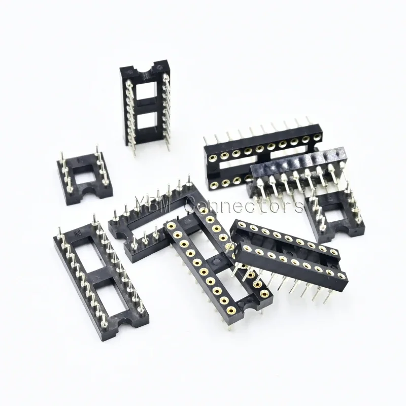 Conector de enchufe IC de agujero redondo, 10 piezas, circuito integrado, DIP8, DIP14, DIP16, DIP18, DIP20, DIP28, DIP40