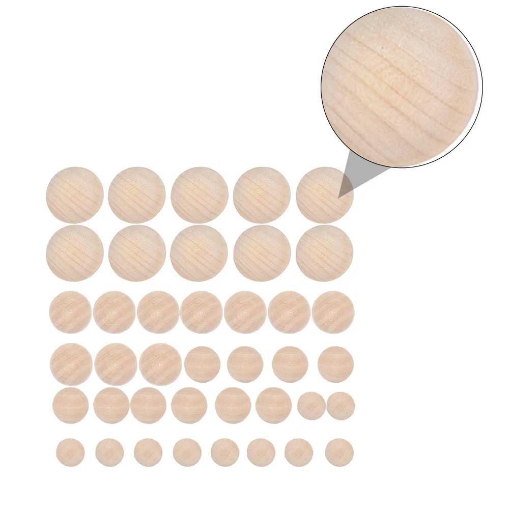 

40Pcs Wooden Half Wooden Balls Mini Hemisphere DIY Carving Painting Unfinished Half Craft Ball Graffiti Hemisphere