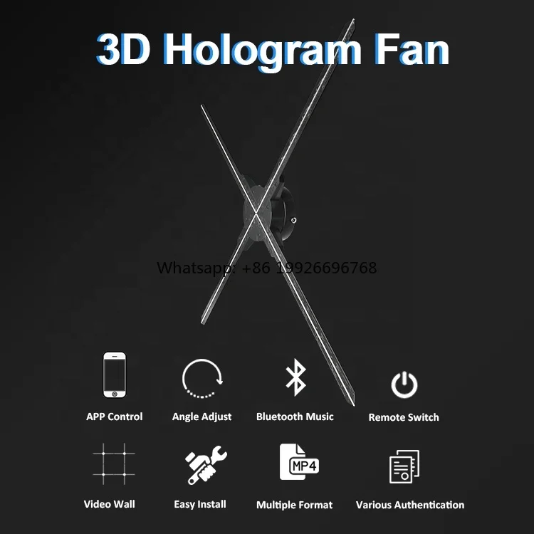 

3D-голограмма, светодиодный вентилятор с Wi-Fi, настенная цена, 3D-проектор, голограммный проект, голографический дисплей, светодиодный вентилятор, завод голограмм