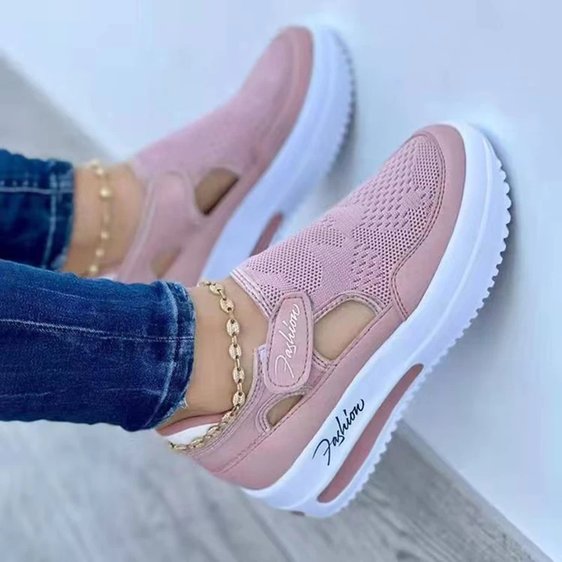 Pink Sneakers Women Shoes Woman Tennis Shoes Canvas Shoe Female Casual Shoes Ladies Sport Shoes Platform Sneaker Hollow Out Shoe