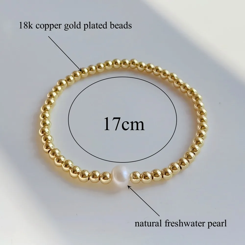 KKBEAD Stretch Bracelet Jewelry for Women Ins Fashion Pearl Bracelets Hight Quality Unfade Gold Color Beads Pulseras Accessory