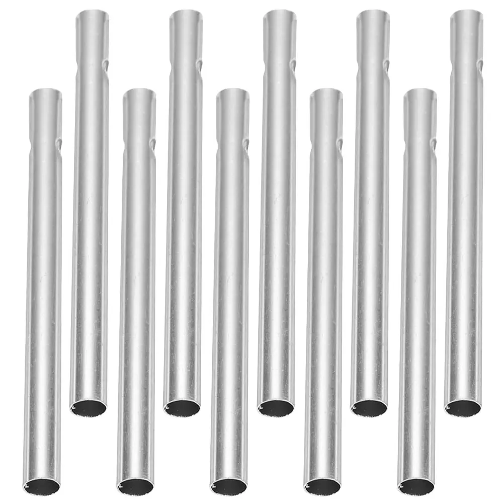 

10pcs Tube Wind Chime Replacement Pipe DIY Material Silver Color Wind Chime Supplies Garden Decoration Outdoor Craft Project