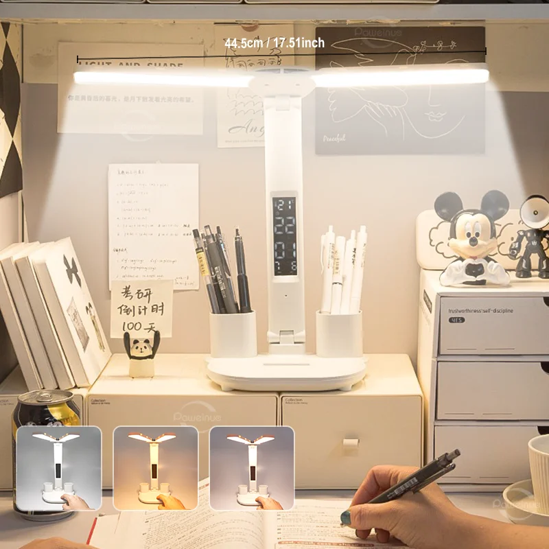 

LED Desk Lamp 3 Levels Dimmable Touch Night Light USB Rechargeable Eye Protection Foldable Table Lamp For Bedroom Bedside Desk