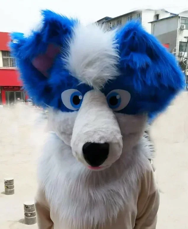 العلامة التجارية الجديدة أفخم الحيوان رئيس أجش الثعلب التميمة رئيس حفلة الهالوين تأثيري الكرتون الشكل عرض الأداء فقط الرأس