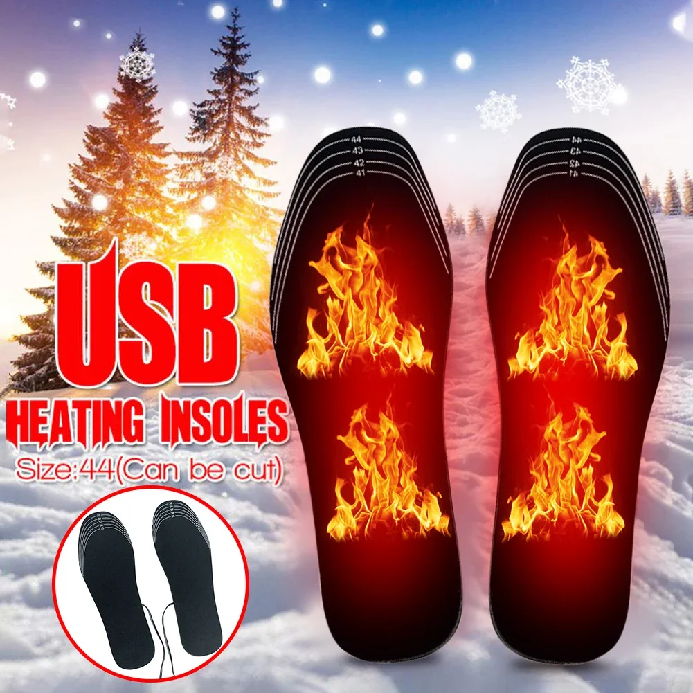 USB Heated Insoles - Winter Feet Warm Shoe Pad - Outdoor Sports Heating Insoles