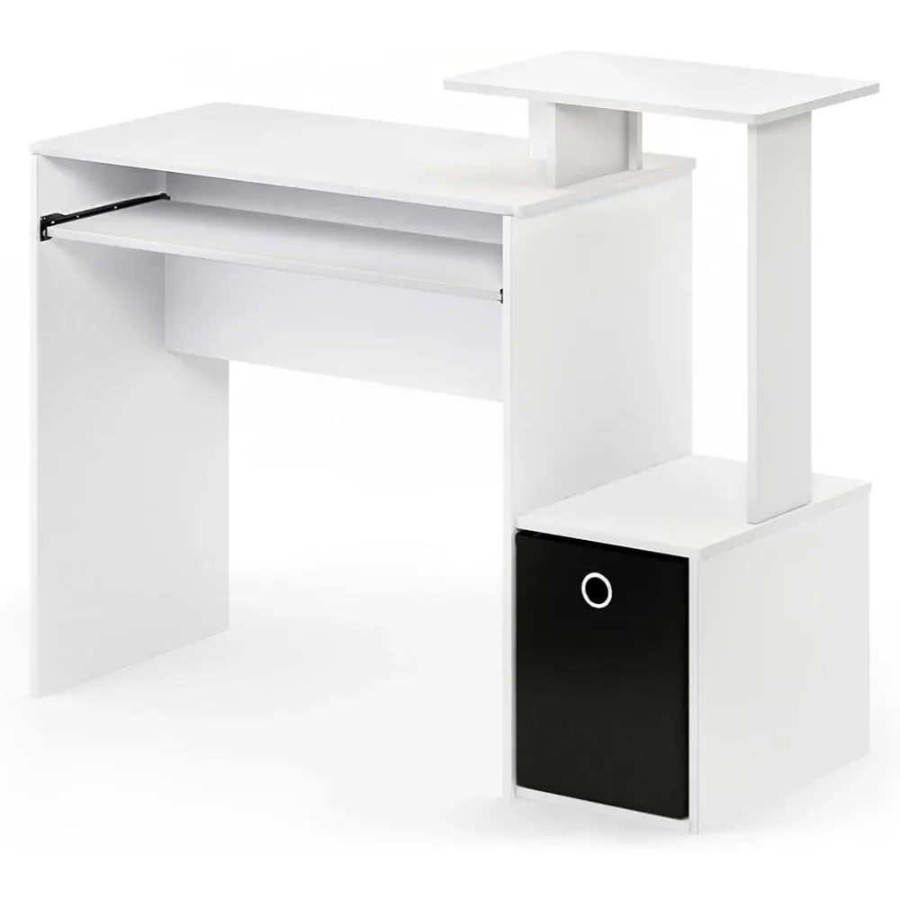 

Furinno Econ Multipurpose Home Office Computer Writing Desk, White/Black，Compact and Stylish Design, High Quality and Durable