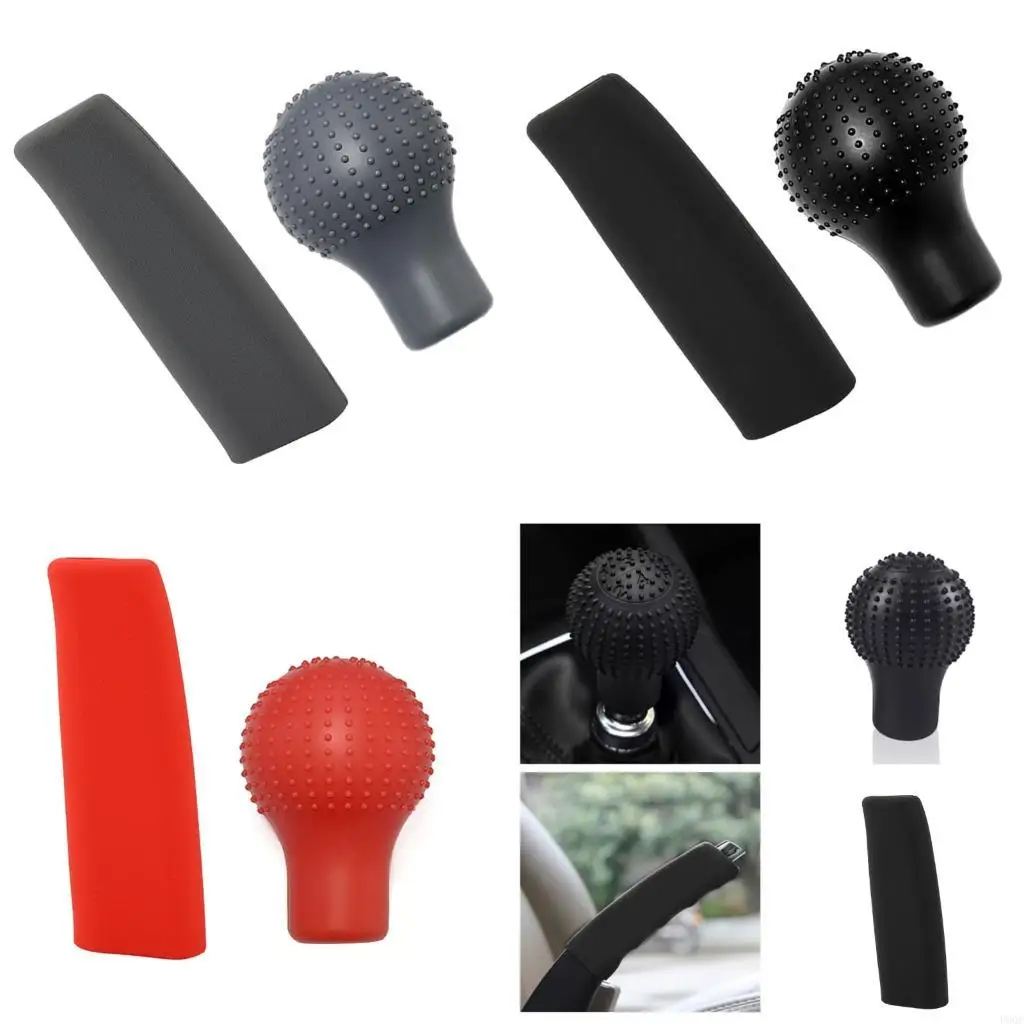Universal Silicone Gear Shifts Boot & Handbrake Cover Set Strong & Not Slip Gear Knob Cover for Manual Transmission New