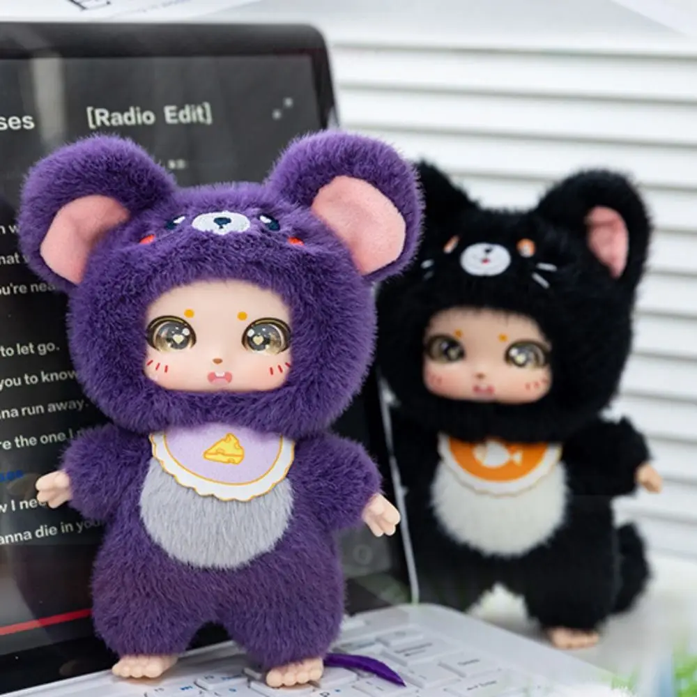 Helle farbige Plüschtier-Serie mit großen Augen, weiche Plüsch-Kuscheltiere, Schlüsselanhänger, umarmbares Design, VINYL-Vinyl-Figurenpuppen