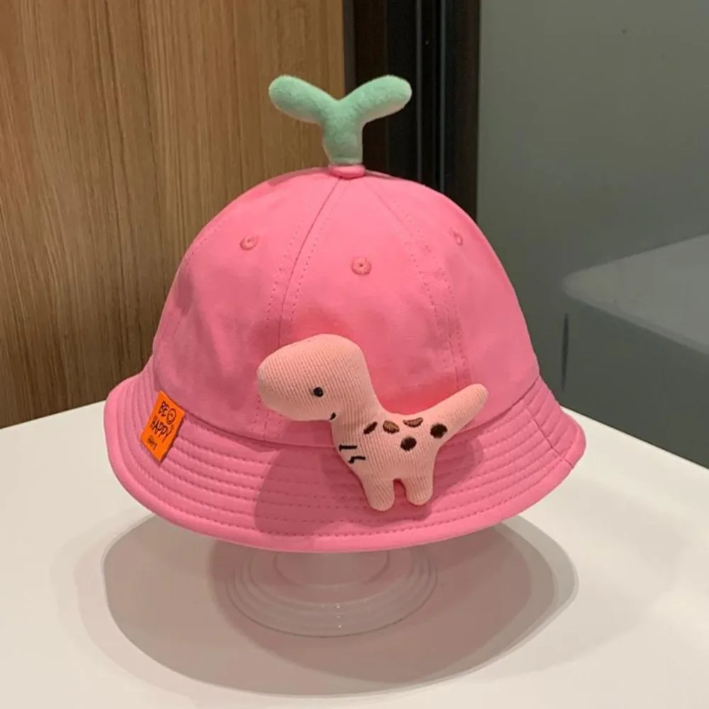 

New Cartoon Dinosaur Fisherman Hats Cotton Casual Bucket Hat UV Protection Sunshade Hat Spring Summer
