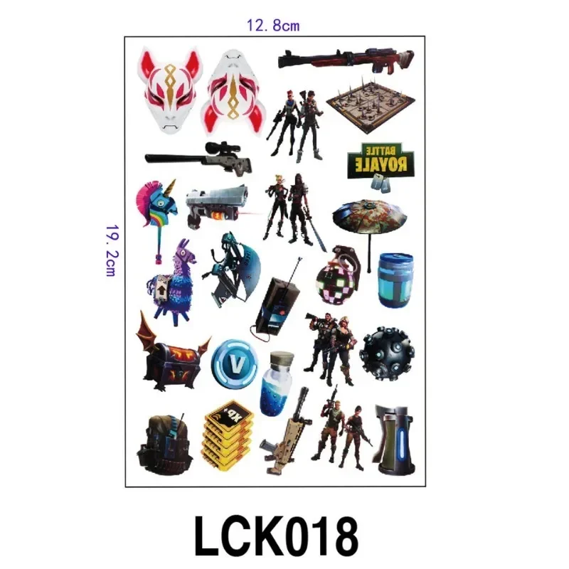 Fortnite Tattoo Stickers Action Character Toy Skin Decoration Children Girl Boy Christmas Birthday Gift  Random 1pcs