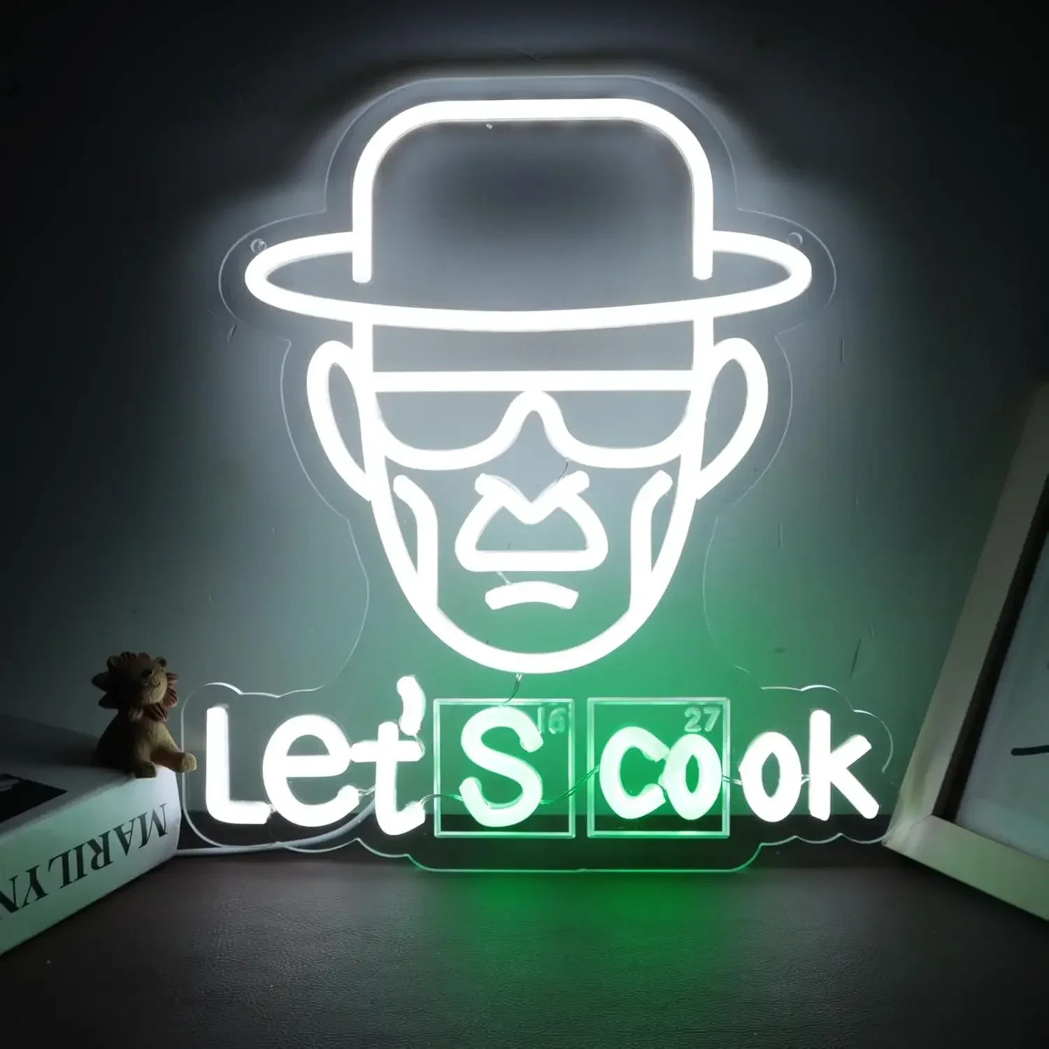

Светодиодная неоновая вывеска Let's Cook Heisenberg для декора стен, забавная неоновая вывеска с регулируемой яркостью для мужской пещеры, спальни, бара, вечеринки, подарки для фанатов