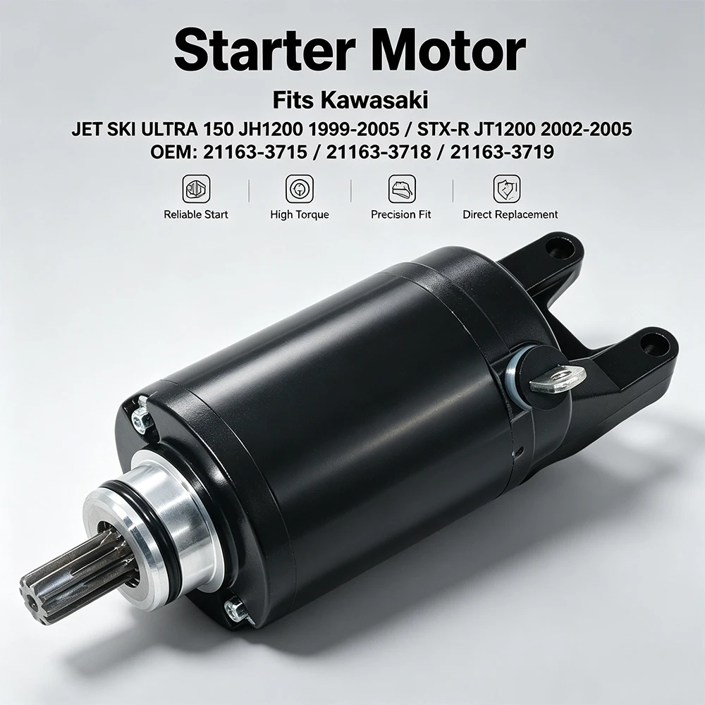Motorcycle Starter Motor For Kawasaki JT1200-A1-A2-C1-C2 JH1200-A1-A2-A3-A4 JH1200-B1-B2-B3 21163-3715 21163-3718 21163-3719