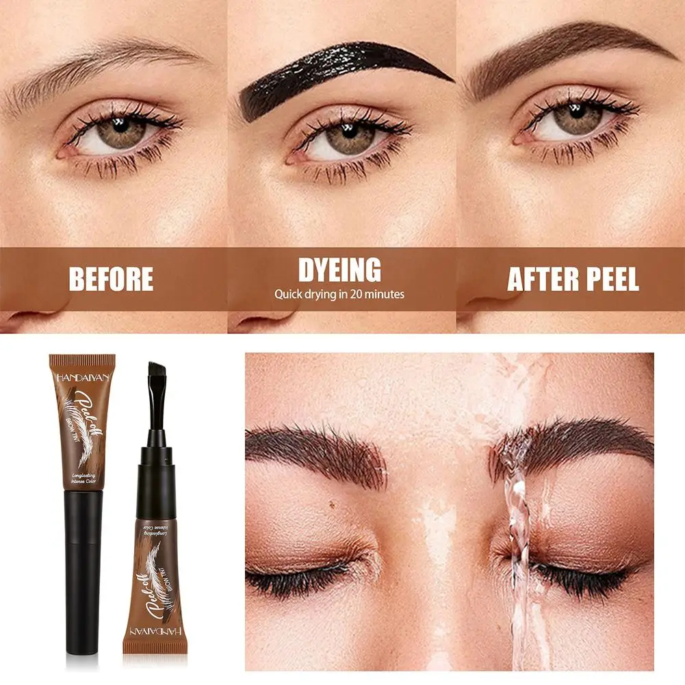 1 قطعة 5 ألوان رأس فرشاة تقشر الحاجب تينت مقاوم للماء ، الحاجب مقاوم للتلطخ وتقشير طويلة الأمد ، تينت X8Z3