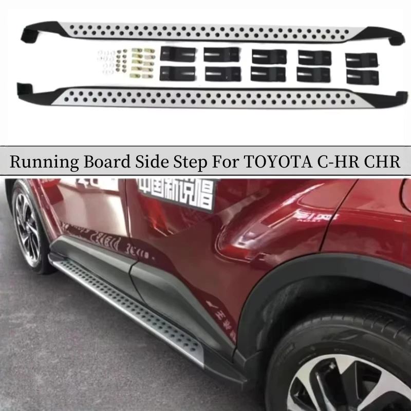 Stopnie boczne progi do TOYOTA C-HR CHR 2017 2018 2019 2020 2021 2022 2023 2024 2025 2026 Nerf Bar pedały akcesoria samochodowe