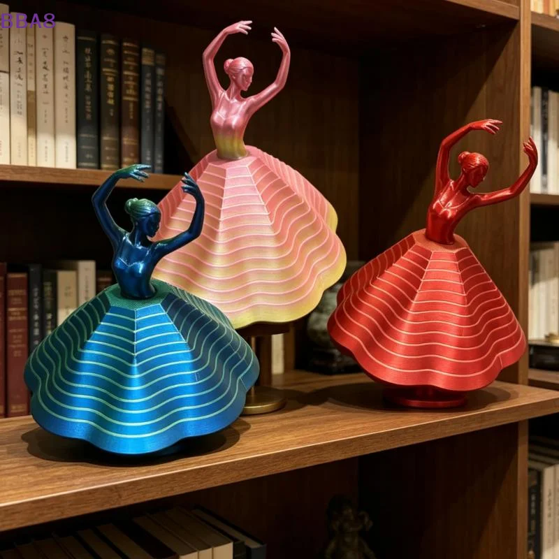 [BBA]1Pcs Stress Relief Spinning Toys 3D Printed Rotating Ballerina Fidget Toy Creative Desk Decor For Kids Adults Office Home