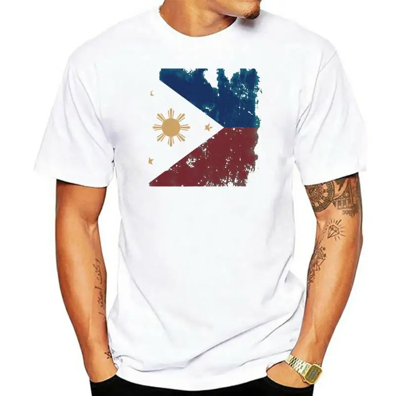 Flag of The Philippines T-shirt Men Art Design T Shirt Male Vintage Sun Print Tops 100% Cotton Tees Custom Punk Clothes Fathers