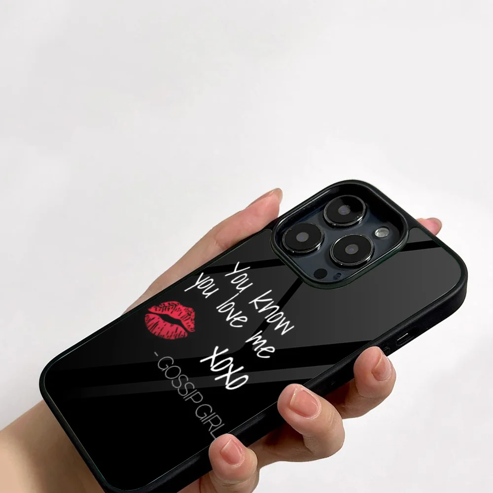 G-Gossips Girl TV Cushion Phone Case For IPhone 11 12 13 14 15 16 Plus Pro Max Mirror Acrylic PC TPU Cover