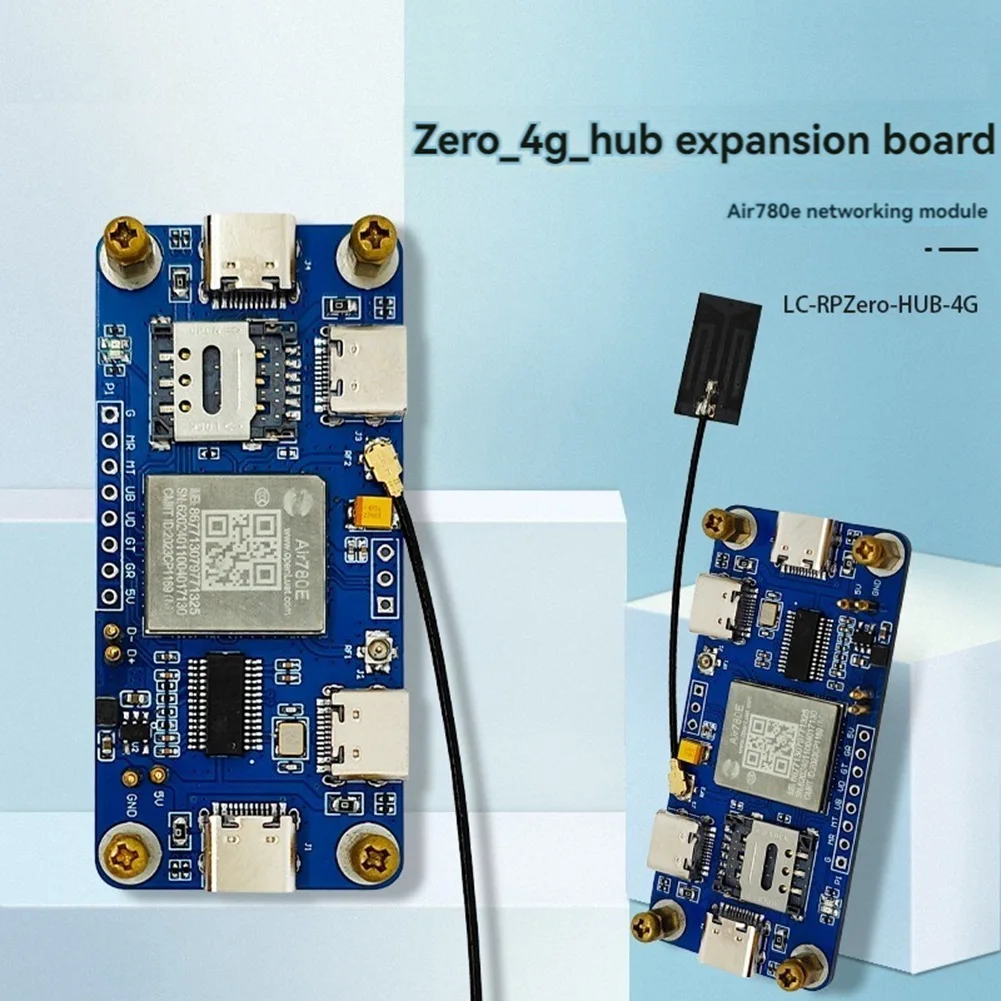 New 4G HUB Expansion Board Air780e Networking Module 4G CAT1 LTE Ethernet Module for Raspberry Pi Zero Dedicated