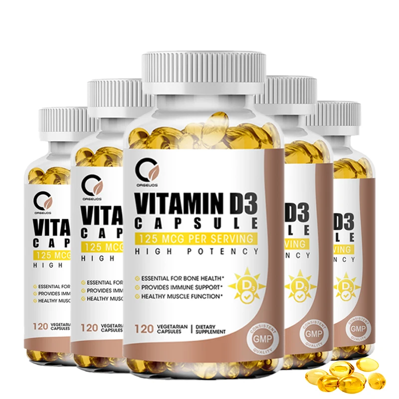High Potency Vitamin D3 50,000 IU - 120 Vegetarian Capsules - Gluten Free Non-GMO Vitamin D Supplement
