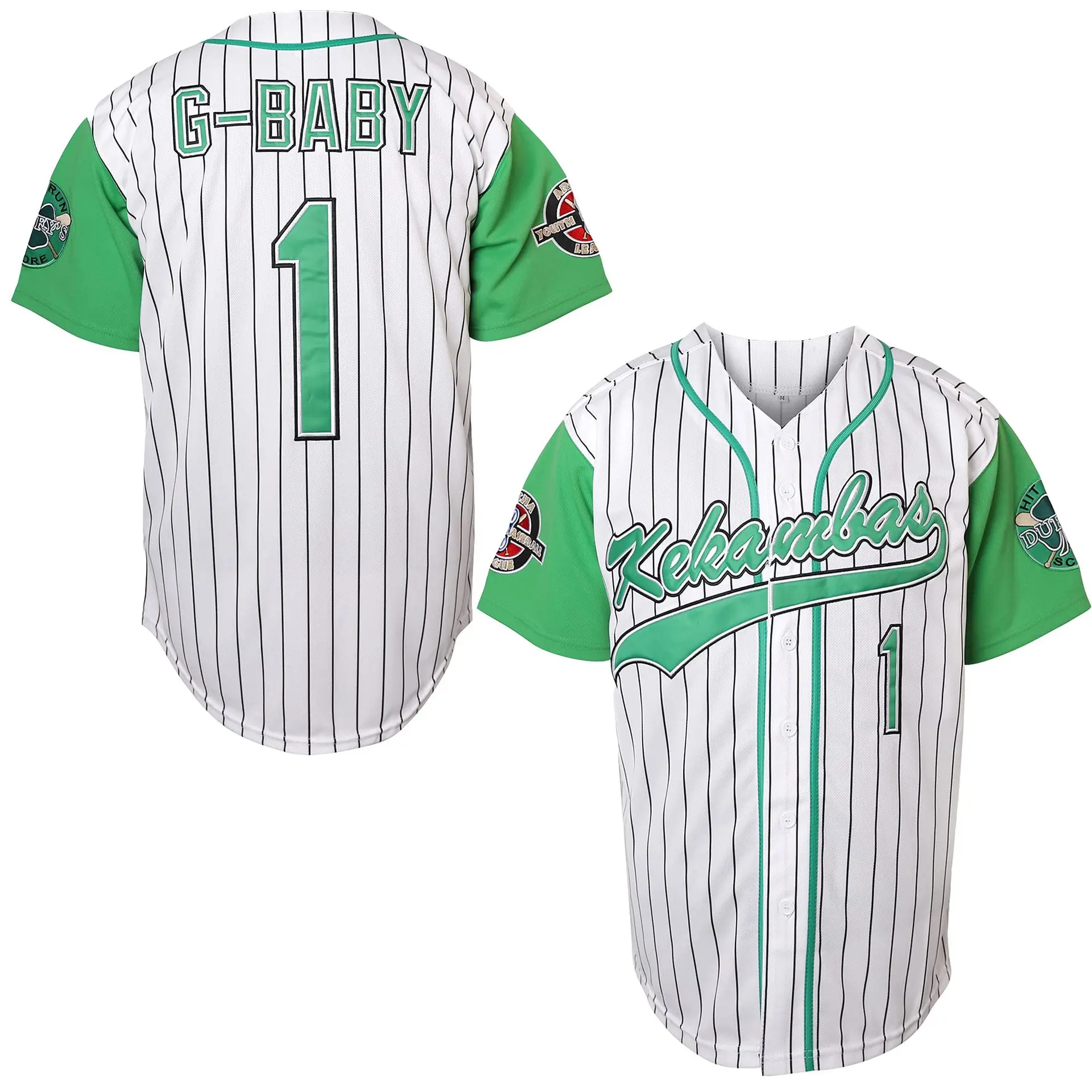 Double Stitched #1 G-Baby  Kekambas The Movie White black Baseball Jerseys Mens