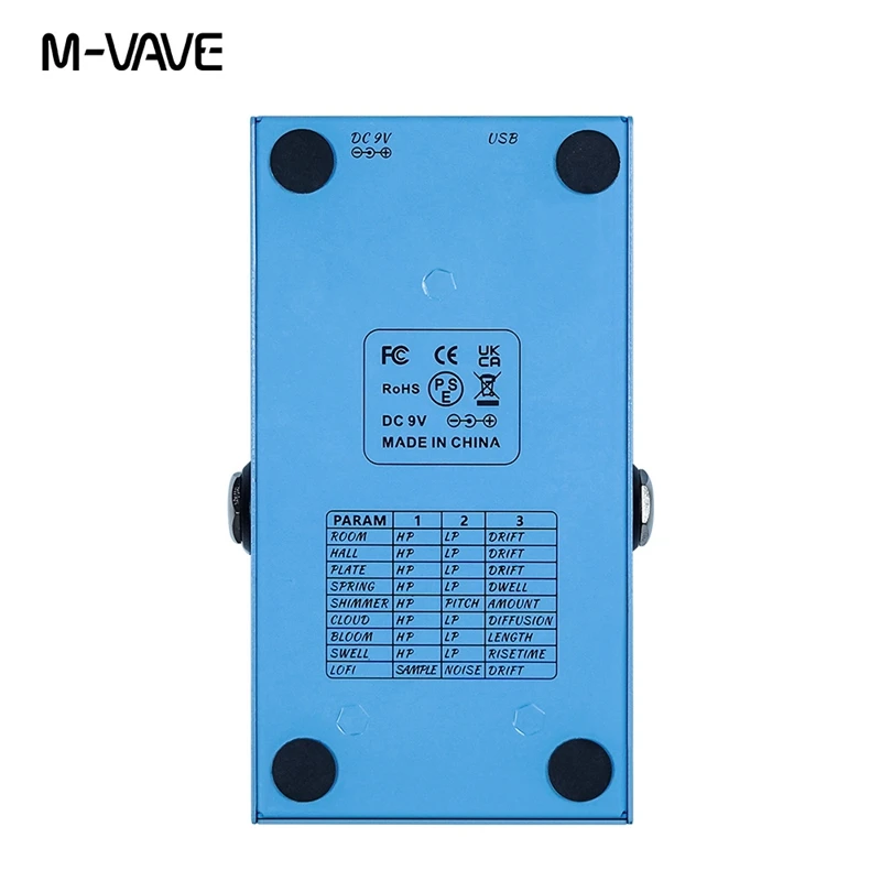 M-VAVE mini universe Electric Guitar Reverb Effects Pedal True Bypass Design Metal Case 9 Reverb Tones