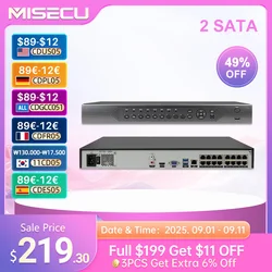 Misecu-ネットワークビデオレコーダーh.265,16ch,4k,4568mp,48v,nvr,Real xmeye,p2p,ビデオカメラ,CCTVシステム,4テラバイトhdd to max 14テラバイト