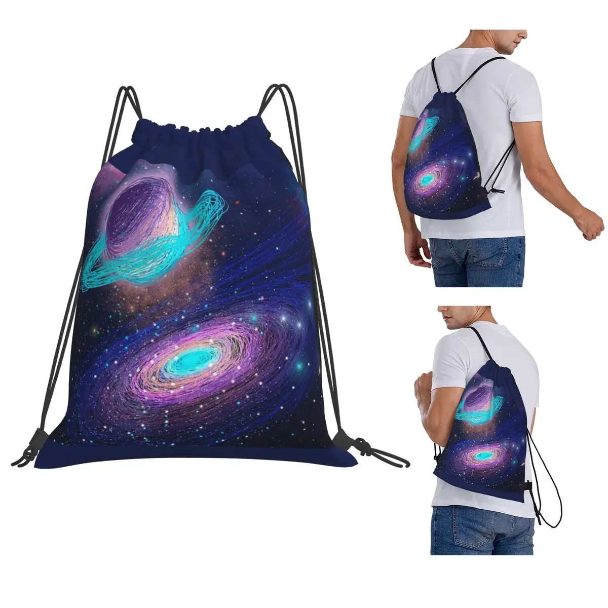 Cloak Galaxy Universe Planets Backpacks Fashion Drawstring Bags Sundries Bag Book Bags for Man Woman Students