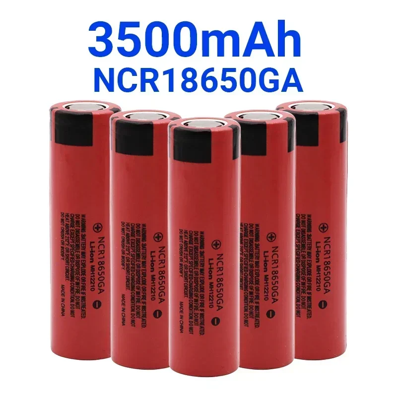 2024 Original NCR 18650GA High Discharge 3.7V 3500mAh 18650 Rechargeable Battery Flashlight Flat-top Lithium Battery