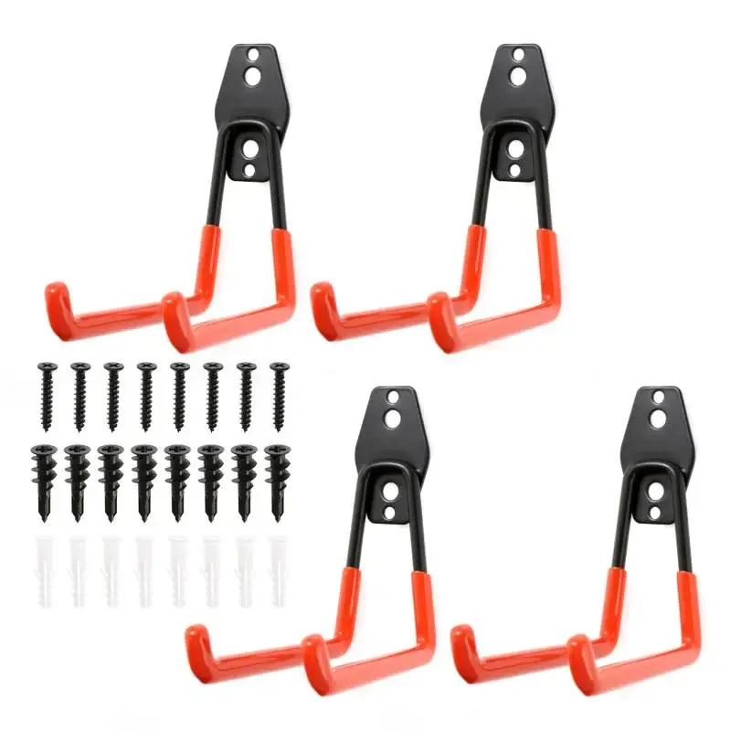 

4Pcs Garage Storage Wall-Mounted Hook Tools Organizer U-Shaped Heavy-Duty Tool Holder Garage Hook Non-Slip Coating Supplies