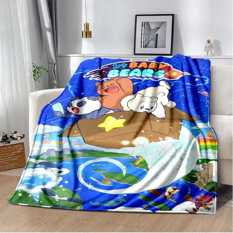 Cartoon Anime Cute Throws Blanket Super Soft kawaii Bare Bear Flannel Blanket for Travel Bedding Home Blanket for Birthday Gift