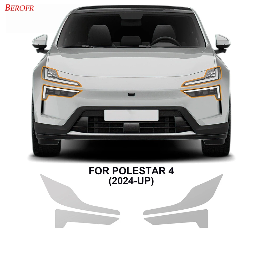 For Polestar 4 2024 2025 Headlight A B Pillars Anti-Scratch Protective TPU Car Sticker Paint Protection Film PPF Transparent