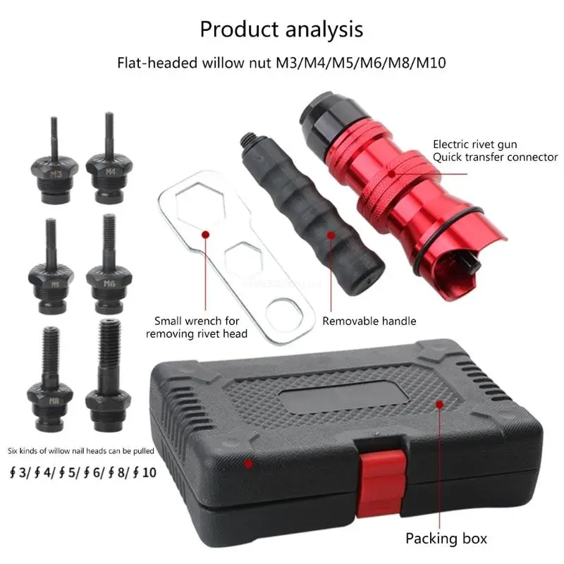 

Riveter Electric Rivet Electric M6 Rivet Nut Tool Adapter Insert Dropship