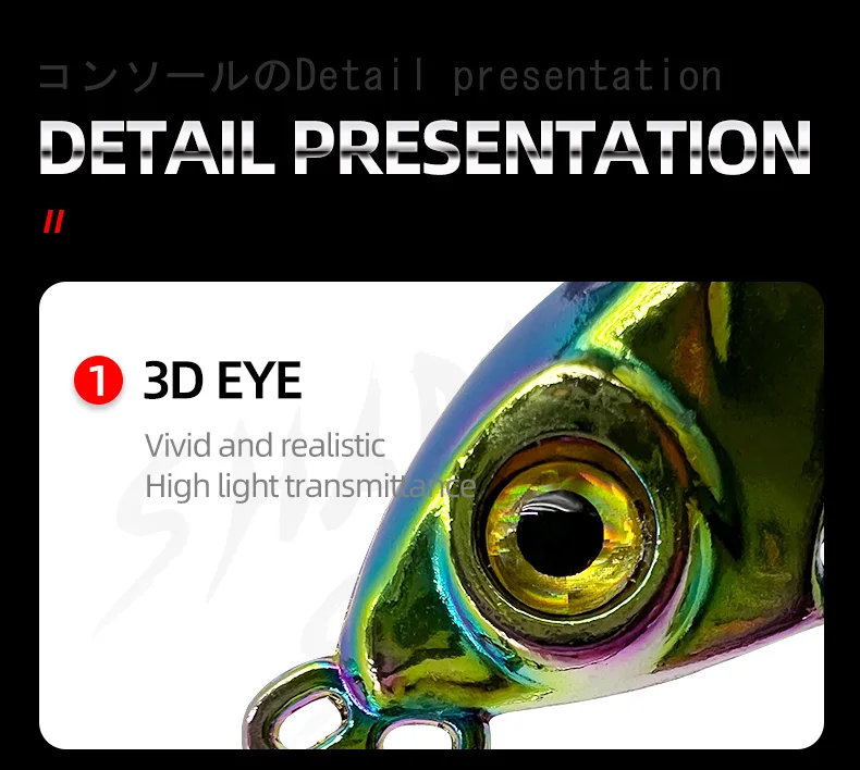 ShareShark 5 Stück/Box Angelköder Spinner Löffelköder Rotierende Metall-VIB-Köder Vibrations-Wobbler Sinkende Pailletten-Köder Pesca – Detail 8