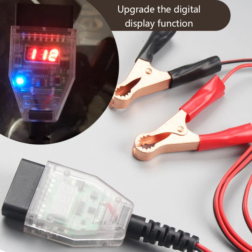 Car Computer Power Off Memory OBD2 Car Battery Replacement Tool OBD Emergency Power Supply Line With Cigarette- Lighter