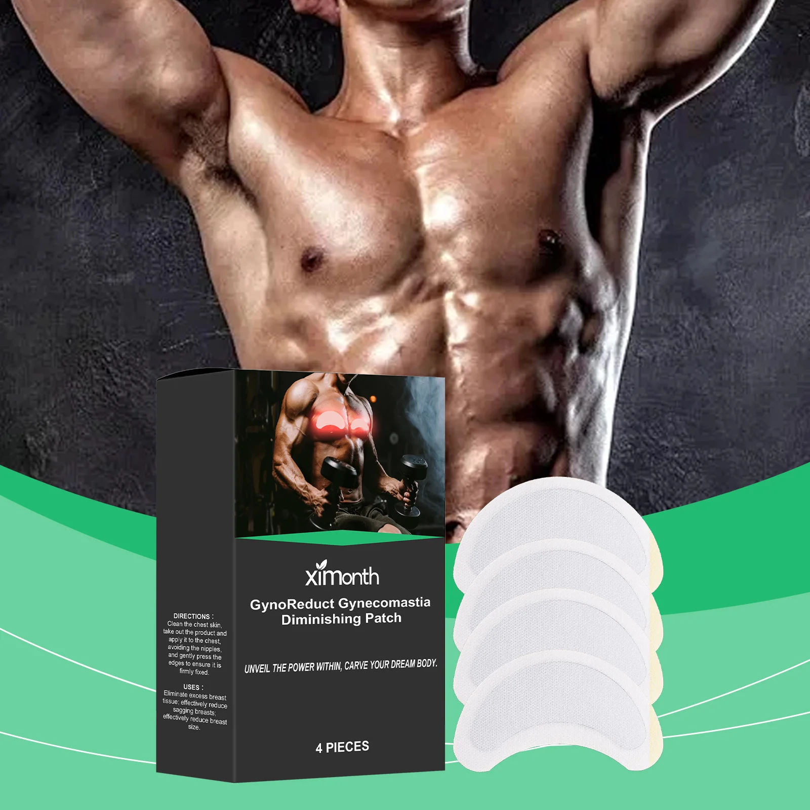 

Пластырь для уменьшения гинекомастии, сжигание жира на груди, антицеллюлит, укрепление формы мышц, фитнес, защита от пота, мужской прочный пластырь для груди