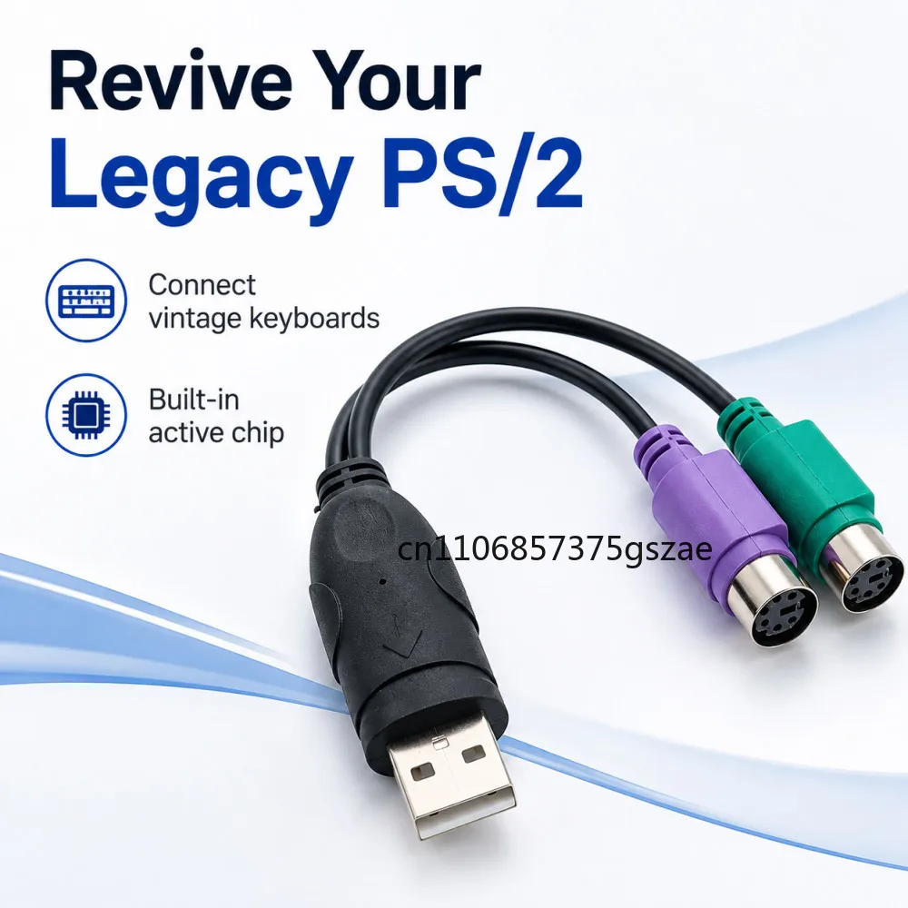 Usb Male to PS2 Female Adapter Cable Converter PS2 Keyboard Mouse Interface Cable Adapter Computer Accessories